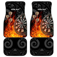 Personalised Aotearoa Darts Car Mats Maori Koru Flaming Dartboard LT14 - Polynesian Pride
