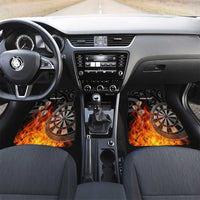 Personalised Aotearoa Darts Car Mats Maori Koru Flaming Dartboard LT14 Set 2pcs - Front Black - Polynesian Pride