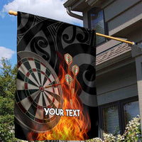 Personalised Aotearoa Darts Garden Flag Maori Koru Flaming Dartboard