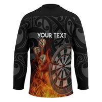 Personalised Aotearoa Darts Hockey Jersey Maori Koru Flaming Dartboard LT14 - Polynesian Pride