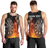 Personalised Aotearoa Darts Men Tank Top Maori Koru Flaming Dartboard LT14 - Polynesian Pride