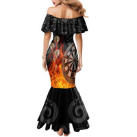 Personalised Aotearoa Darts Mermaid Dress Maori Koru Flaming Dartboard