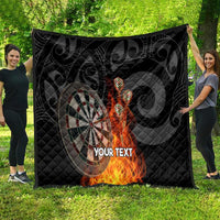 Personalised Aotearoa Darts Quilt Maori Koru Flaming Dartboard