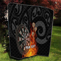 Personalised Aotearoa Darts Quilt Maori Koru Flaming Dartboard