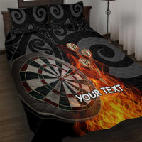 Personalised Aotearoa Darts Quilt Bed Set Maori Koru Flaming Dartboard