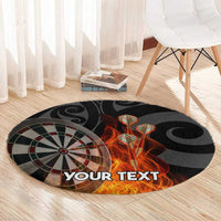 Personalised Aotearoa Darts Round Carpet Maori Koru Flaming Dartboard