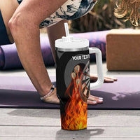 Personalised Aotearoa Darts Tumbler With Handle Maori Koru Flaming Dartboard LT14 - Polynesian Pride