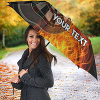 Personalised Aotearoa Darts Umbrella Maori Koru Flaming Dartboard - Polynesian Pride