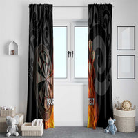 Personalised Aotearoa Darts Window Curtain Maori Koru Flaming Dartboard