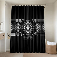 Aotearoa Atua Rehua Bathroom Set Maori God Of Healing Taniko Motifs LT14 Shower Curtain Only Grey - Polynesian Pride