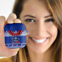Toa Samoa Rugby Christmas AirPods Case Ula Fala Samoan Pattern Blue LT14 - Polynesian Pride
