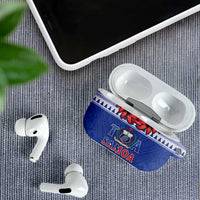Toa Samoa Rugby Christmas AirPods Case Ula Fala Samoan Pattern Blue LT14 - Polynesian Pride