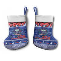 Toa Samoa Rugby Christmas Stocking Ula Fala Samoan Pattern Blue - Polynesian Pride
