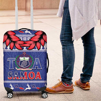 Toa Samoa Rugby Christmas Luggage Cover Ula Fala Samoan Pattern Blue - undefined