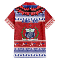 Personalised Toa Samoa Rugby Christmas Family Matching Mermaid Dress and Hawaiian Shirt Ula Fala Samoan Pattern Red - Polynesian Pride