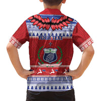 Personalised Toa Samoa Rugby Christmas Hawaiian Shirt Ula Fala Samoan Pattern Red LT14 - Polynesian Pride