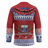 Personalised Toa Samoa Rugby Christmas Hockey Jersey Ula Fala Samoan Pattern Red LT14 - Polynesian Pride