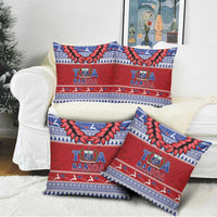 Toa Samoa Rugby Christmas Pillow Cover Ula Fala Samoan Pattern Red - Polynesian Pride