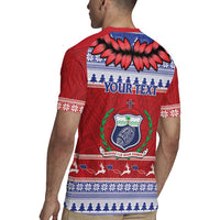 Personalised Toa Samoa Rugby Christmas Rugby Jersey Ula Fala Samoan Pattern Red LT14 - Polynesian Pride