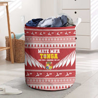 Tonga Rugby Christmas Laundry Basket Mate Maa Tonga Ngatu Pattern - Polynesian Pride