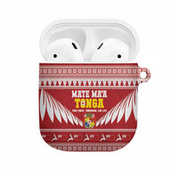 Tonga Rugby Christmas AirPods Case Mate Maa Tonga Ngatu Pattern LT14 Red - Polynesian Pride