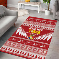 Tonga Rugby Christmas Area Rug Mate Maa Tonga Ngatu Pattern - Polynesian Pride