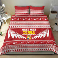 Tonga Rugby Christmas Bedding Set Mate Maa Tonga Ngatu Pattern - Polynesian Pride