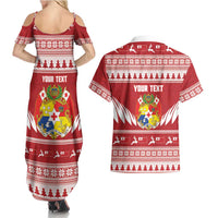 Personalised Tonga Rugby Christmas Couples Matching Summer Maxi Dress and Hawaiian Shirt Mate Maa Tonga Ngatu Pattern LT14 - Polynesian Pride