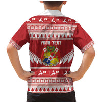 Personalised Tonga Rugby Christmas Family Matching Mermaid Dress and Hawaiian Shirt Mate Maa Tonga Ngatu Pattern - Polynesian Pride
