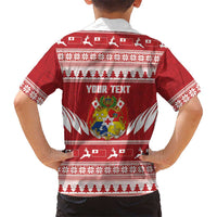 Personalised Tonga Rugby Christmas Family Matching Tank Maxi Dress and Hawaiian Shirt Mate Maa Tonga Ngatu Pattern - Polynesian Pride
