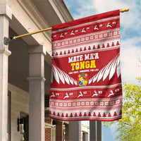 Tonga Rugby Christmas Garden Flag Mate Maa Tonga Ngatu Pattern - Polynesian Pride