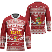 Personalised Tonga Rugby Christmas Hockey Jersey Mate Maa Tonga Ngatu Pattern - Polynesian Pride