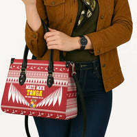 Tonga Rugby Christmas Leather Bag Mate Maa Tonga Ngatu Pattern - Polynesian Pride