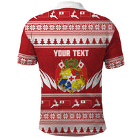 Personalised Tonga Rugby Christmas Polo Shirt Mate Maa Tonga Ngatu Pattern LT14 - Polynesian Pride