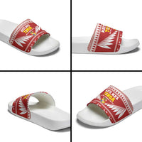 Tonga Rugby Christmas Slide Sandals Mate Maa Tonga Ngatu Pattern - Polynesian Pride