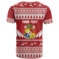 Personalised Tonga Rugby Christmas T Shirt Mate Maa Tonga Ngatu Pattern LT14 - Polynesian Pride