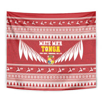 Tonga Rugby Christmas Tapestry Mate Maa Tonga Ngatu Pattern - Polynesian Pride