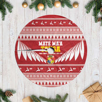 Tonga Rugby Christmas Tree Skirt Mate Maa Tonga Ngatu Pattern - Polynesian Pride