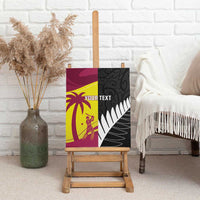 New Zealand and West Indies Cricket Custom Canvas Wall Art Black Cap Windies Together - Polynesian Pride