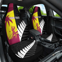 New Zealand and West Indies Cricket Custom Car Seat Cover Black Cap Windies Together - Polynesian Pride