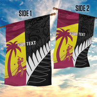 New Zealand and West Indies Cricket Custom Garden Flag Black Cap Windies Together - Polynesian Pride
