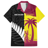 New Zealand and West Indies Cricket Custom Hawaiian Shirt Black Cap Windies Together LT14 Black - Polynesian Pride