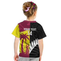New Zealand and West Indies Cricket Custom Kid T Shirt Black Cap Windies Together LT14 - Polynesian Pride