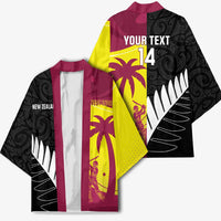 New Zealand and West Indies Cricket Custom Kimono Black Cap Windies Together - Polynesian Pride