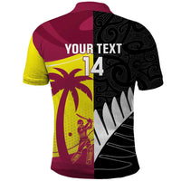 New Zealand and West Indies Cricket Custom Polo Shirt Black Cap Windies Together LT14 - Polynesian Pride