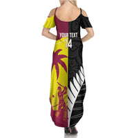 New Zealand and West Indies Cricket Custom Summer Maxi Dress Black Cap Windies Together LT14 - Polynesian Pride