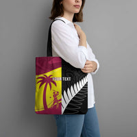 New Zealand and West Indies Cricket Custom Tote Bag Black Cap Windies Together - Polynesian Pride
