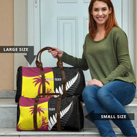 New Zealand and West Indies Cricket Custom Travel Bag Black Cap Windies Together - Polynesian Pride