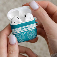 New Zealand Silver Fern Cricket Custom AirPods Case Black Cap Teal Maori Pattern LT14 - Polynesian Pride