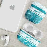 New Zealand Silver Fern Cricket Custom AirPods Case Black Cap Teal Maori Pattern LT14 - Polynesian Pride